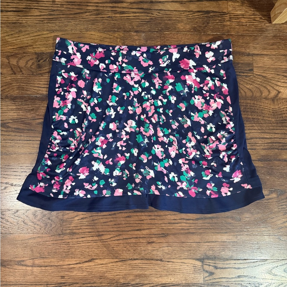 NWT- PGA Tour Blue and Pink Skater Mini Skort Ruffle Edge- Sz XL